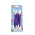 Detail view of 8-piece purple and white fondant sculpting tool set in clear packaging - 8-Piece Set (Blister Card) / Purple