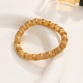 Golden titanium steel twisted cuff bracelet with elegant braided texture finish - Gold Style 1 (01金色)