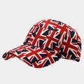Close-up of a Union Jack digital print on a six-panel adjustable baseball cap - Adjustable / Classic Union Jack Full Print (2#)