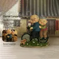 Elderly couple on bicycle resin figurine for home decor, 17x9x18cm gift for elders - 935-8 Bicycle