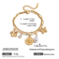 Bracciale multistrato impermeabile in oro 18K e acciaio con perle e farfalla - Stile Ciondolo Perla Farfalla Multistrato (JDB0205030)