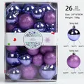 26-piece purple Christmas ball ornaments set with glossy and glitter finishes - Set of 26 / Purple