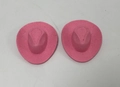 Set of two mini pink laser holographic cowboy hats for party and festive decoration - Non-woven Pink Plain