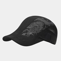 Detail of black breathable mesh on forward cap with printed dragon pattern for summer - Adjustable / Black