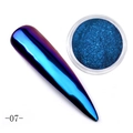 Polvere per unghie cromata blu scuro camaleonte con campione effetto specchio - 07-Blu Reale