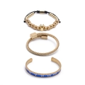 Set di bracciali dorati con numeri romani, ciondolo a corona e bracciali a torsione - Set Bracciale con Numeri Romani Blu Stile 2