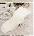 Calze da uomo in pile corallo bianco soffice in morbida microfibra per dormire in casa - Taglia unica / Donna Bianco Latte