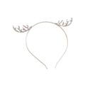 Golden Christmas headband featuring symmetric reindeer antlers inlaid with sparkling crystals - Reindeer Style / Gold