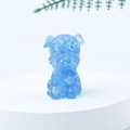 Mini Schnauzer dog ornament crafted with translucent blue crystal gravel and epoxy resin - 14 Deep Aquamarine