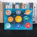 Educational wooden solar system puzzle with eight planets and easy-grip knobs - A021 Eight Planets Solar System