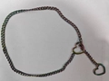 Rainbow Cuban link stainless steel necklace with hollow heart rings and Y-shape design - Multicolor Heart 8mm 63cm