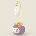 Juguete tentetieso morado para gatos con varita amarilla, pluma blanca y bola naranja - Púrpura Taro
