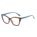 Retro cat-eye blue light blocking glasses with tortoise shell and navy blue frame - Leopard Blue Frame Anti Blue Light C4