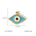 Detail view of evil eye palm pendant with dimensions 1.67x2.21cm and 2.4g weight - Horizontal Evil Eye Style (HC-N40195)