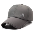 Quick-dry dark grey baseball cap with fashion logo for outdoor sun protection - Adjustable / Dark Gray