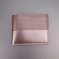 Portefeuille court pour homme avec fermeture éclair en cuir grainé marron rougeâtre - Marron Foncé A (Gaufrage à Rayures Horizontales)