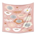 Detail showing the pink fabric texture and abstract floral print of the bohemian tapestry - 73X95CM (Cross-border Brushed) / ZJ623-36/Pink Abstract Flowers