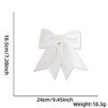 Detailed view of white glitter Christmas bow dimensions 18.5x24cm weighing 18.3g - G:No.5 (24x18.5cm) / White