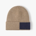Gorro de punto de invierno en color caqui y azul marino con dobladillo cálido - Talla Única(Ajustable) / Caqui (23B005)
