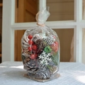Natural pine cones, red berries and snow flakes Christmas DIY decoration gift set - Pine Cone Red Series / 10*10*14cm