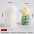 Moule silicone fleur étoilée pour bougies DIY avec dimensions et résultat final fini - Style Fleur d'Étoile LZ-644