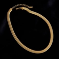 Collana a catena a serpente dorata stile punk minimalista con chiusura regolabile - Oro