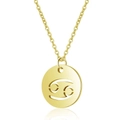 Goldene Edelstahlkette mit hohlem Krebs-Sternzeichen-Anhänger an feiner Kreuzkette - Gold Krebs