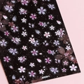 5D ultra-dünne Kirschblüten Nagelaufkleber mit rosa Blumenmustern auf schwarzem Grund - Sakura Blütenblatt Stil (KX026-1)