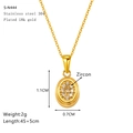 Detail eines 18k vergoldeten Edelstahl-Ovals mit Zirkon-Inlay für Damen-Halsketten - Ovaler Stil(S-N444)