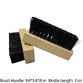 Spazzola in legno con setole sintetiche nere misura 9,6x3,4x2cm per la cura delle scarpe - Spazzola in PP nero in legno di faggio naturale (A-135)