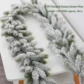 1.8m Christmas PE flocked snow garland decoration with green vines for winter home decor - 1.8m PE Flocked Snowy Garland Model A
