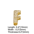 Detail showing letter F pendant with crystals and dimensions of 10mm length and 5mm width - Letter F