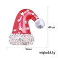 Broche bonnet de Noël en émail rouge avec étoiles dorées et strass de 44x39mm - Bonnet de Noël Scintillant (2359)
