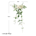 Fermaglio per capelli con fiori bianchi e beige e foglie verdi per acconciatura sposa - 36x56cm / Stile Foresta Floreale