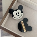 Detail of Mickey mouse shaped acrylic hair clips with golden metal duckbill clasp - Mouse Clip