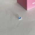 Elegant heart-shaped blue zircon stud earrings with S925 silver needle for daily wear - EH0489/Blue Heart Gemstone Stud