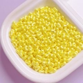 Glossy bright yellow peanut-shaped acrylic loose beads for DIY jewelry and phone chains - Yellow