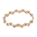 Macro shot of rose gold faceted beads and iridescent Tila blocks on a beaded bracelet - Rose Gold Multicolor Style (BC424-2)
