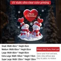 Christmas snowman window stickers with red hearts and Merry Christmas text for glass decor - Small (40*45CM)