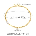 Detaillierte Größentabelle für Barockperlenkette mit Längen- und Gewichtsangaben - 18K-Gold / Büroklammer-Verlängerungskettenstil (KN0160)
