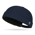 Gorro Miki azul marino de algodón con insignia de hoja de arce dorada y correa ajustable - Ajustable / Azul marino