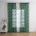 Dark green Christmas lace curtain with Santa and reindeer patterns for holiday window decor - 140x100CM / Green Sleigh Character