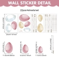 Tabla de tallas de 22 pegatinas de huevos de Pascua en 4 hojas de calcomanías de PVC - 20*30cm*4 Hojas