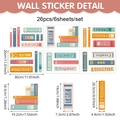Bookshelf style classroom window stickers in Morandi colors for back to school decor - Book Spine Style B (UV24Y12075BS_T)