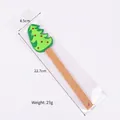 Spatola natalizia in silicone a forma di albero verde con manico in legno, 22,7cm - Albero di Natale