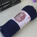 Handmade navy blue crinkle cotton scarf with Fashion Cotton paper wrap packaging - Navy Blue