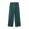 Pantalon de sport large vert foncé avec rayures latérales et taille élastique - S / Bas / Vert Foncé