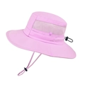 Cappello da sole rosa a tesa larga con rete traspirante e cinturino regolabile - Viola