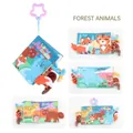 Libro di stoffa per neonati animali della foresta con motivi di volpe e tigre e gancio - Animali della Foresta / 4 Pagine 8 Facciate/Con Gancio a Stella