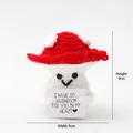 Crochet mushroom emotional support plush toy with positive card holding red and white mushroom - Big Head Mushroom I Card